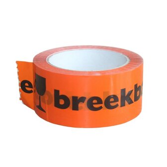 Verpakkingstape PP Breekbaar Tape Oranje/Zwart 50mm x 66m